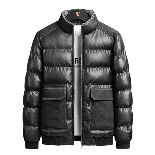 Chamarra de Algodón y Piel con Cuello Alto para Hombre - Image 12
