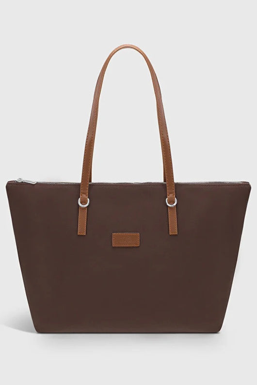 Bolso Shopper Marrón Grande Impermeable para Mujer - Image 2