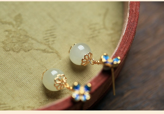 Aretes de Trébol de Cuatro Hojas con Flor para Dama - Image 17