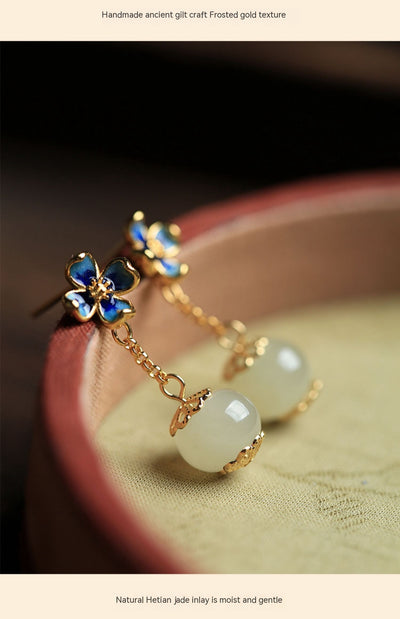 Aretes de Trébol de Cuatro Hojas con Flor para Dama - Image 18