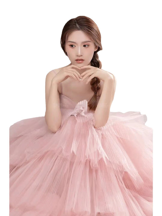 Vestido de Ceremonia Elegante para Niña Rosa y Blanco - Image 12