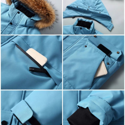 Chaqueta Acolchada de Plumón de Pato para Hombre con Cuello de Piel - Image 37