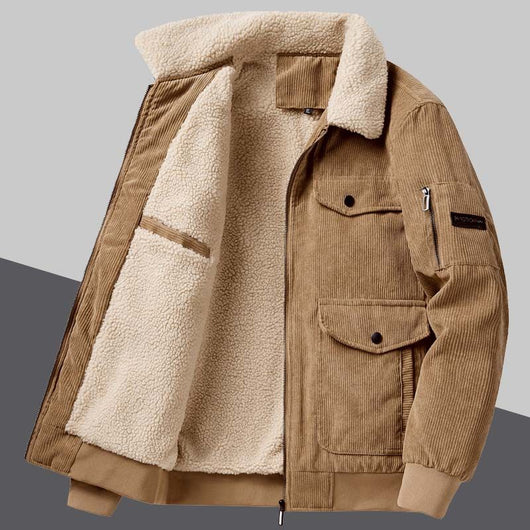 Abrigo Acolchado Coreano para Hombre con Bolsillos Grandes y Forro de Lana de Cordero - Image 19