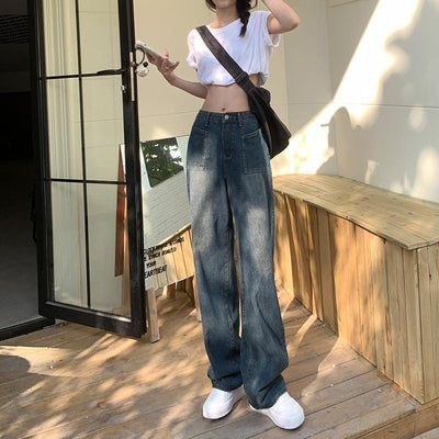 Jeans Retro Cintura Alta Estilo Americano para Mujer - Image 16