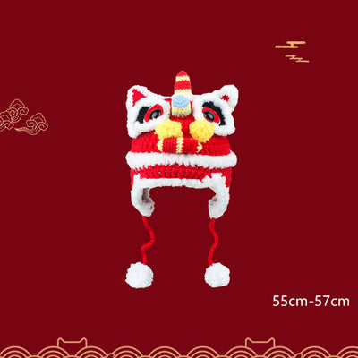 Pack Gorro de Lana Tejido a Mano León Estrella Mamá e Hijo Invierno - Image 24