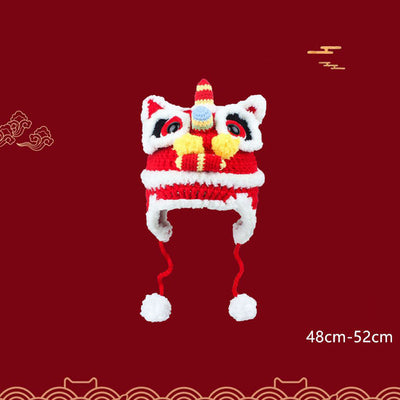 Pack Gorro de Lana Tejido a Mano León Estrella Mamá e Hijo Invierno - Image 25