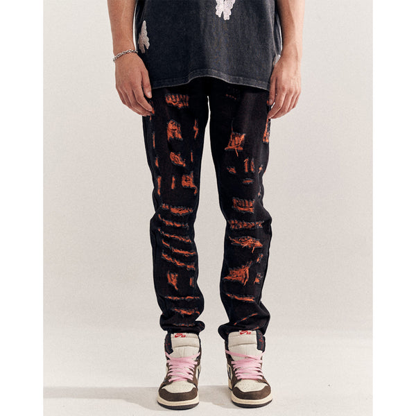 Jeans Naranja Destruction - Estilo Urbano Moderno