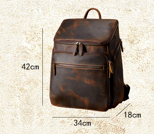Mochila de Cuero Vintage para Hombre - Bolso de Viaje y Trabajo - Image 12