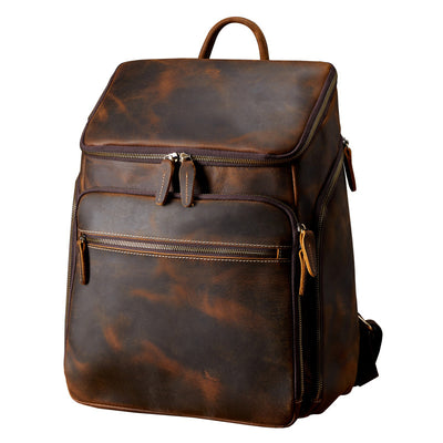 Mochila de Cuero Vintage para Hombre - Bolso de Viaje y Trabajo - Image 16