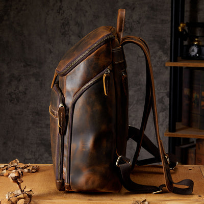 Mochila de Cuero Vintage para Hombre - Bolso de Viaje y Trabajo - Image 17