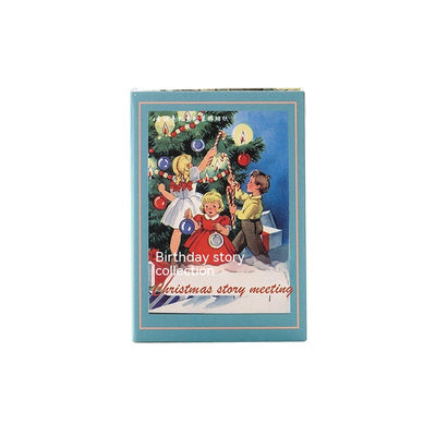 100 mini retro Christmas paper notes featuring vintage illustrations of Santa, snowmen, and holiday scenes. - Image 14