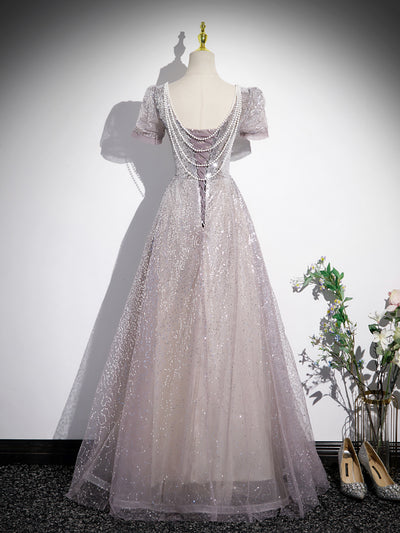 Vestido Princesa Francés Escote en V Plateado para Mujer - Image 9