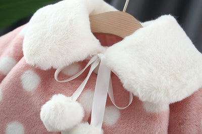 Abrigo Infantil Invierno con Cuello de Pelaje y Lunares - Image 18