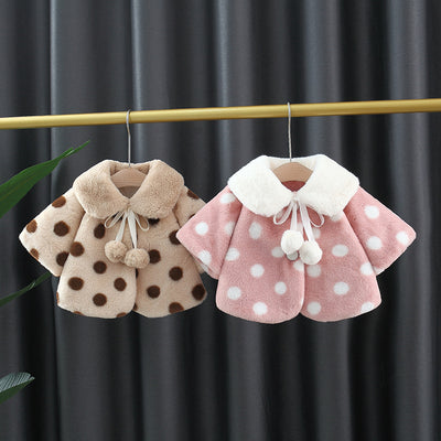 Abrigo Infantil Invierno con Cuello de Pelaje y Lunares - Image 19