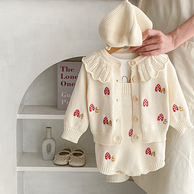 Conjunto de Punto para Bebé con Cuello de Loto Bordado - Ropa de Otoño - Image 9
