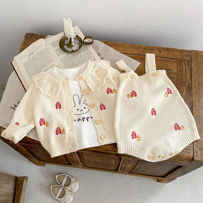Conjunto de Punto para Bebé con Cuello de Loto Bordado - Ropa de Otoño - Image 10