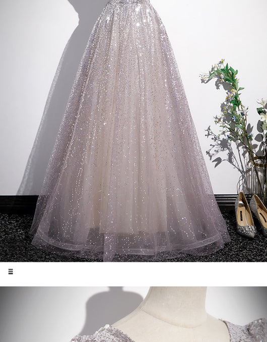 Vestido Princesa Francés Escote en V Plateado para Mujer - Image 19