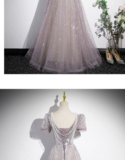 Vestido Princesa Francés Escote en V Plateado para Mujer - Image 22