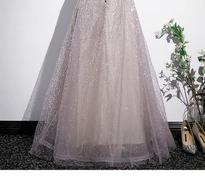 Vestido Princesa Francés Escote en V Plateado para Mujer - Image 23