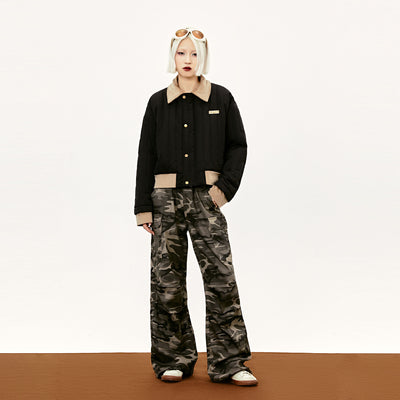 Chaqueta de Algodón con Diseño Patchwork de Contraste - Image 9
