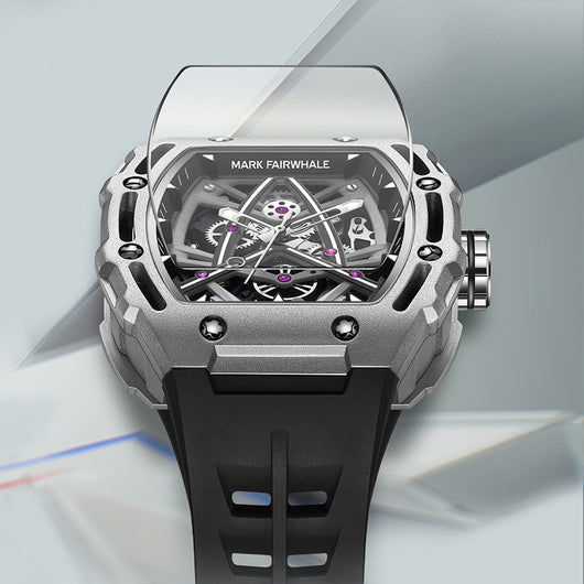 Reloj Mecánico Automático Hueco Diseño Barril para Hombre - Image 6