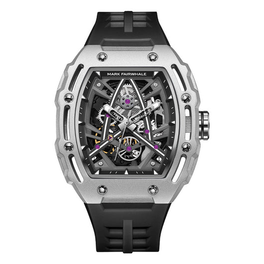 Reloj Mecánico Automático Hueco Diseño Barril para Hombre - Image 10