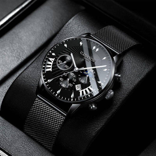 Reloj Deportivo de Acero Inoxidable con Correa de Malla y Cierre de Actividad - Image 2