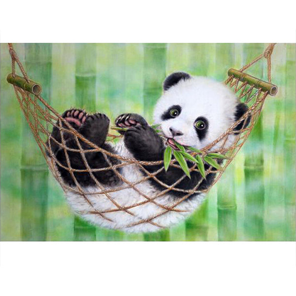 Pintura por Números: Panda Relajado en la Hamaca