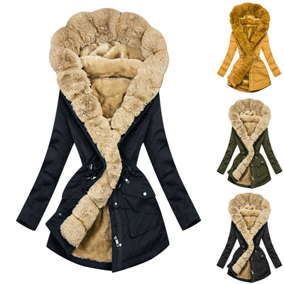 Chaqueta Térmica Impermeable con Cuello de Piel para Mujer - Image 13