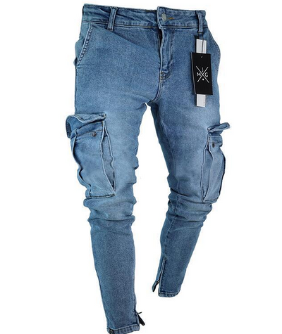 Pantalones Vaqueros Cargo con Bolsillos Laterales para Hombre - Image 4