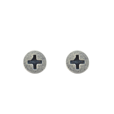 Aretes Punk Hip Hop Plata Tailandesa con Tornillos y Tachuelas - Image 7