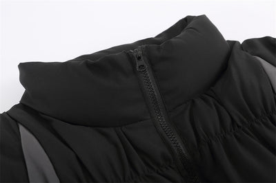 Abrigo Tipo Pan con Cuello Alzado y Costuras Plisadas en Contraste de Rayas para Hombre - Image 18