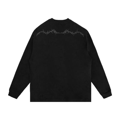 Playera Manga Larga Cuello Redondo con Bordado Gótico para Hombre - Image 12
