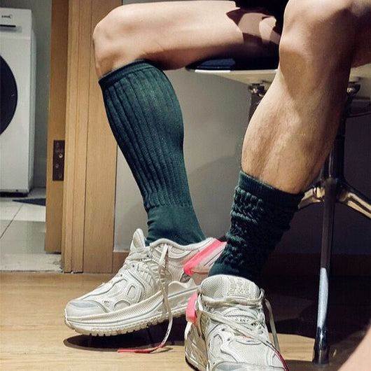 Calcetines Largos Deportivos de Algodón Terry Transpirable para Hombre - Image 10