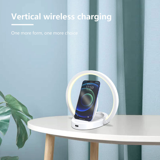 Lámpara Nocturna Inteligente con Altavoz Bluetooth, Cargador Inalámbrico 10W y Soporte para Teléfono - Image 9