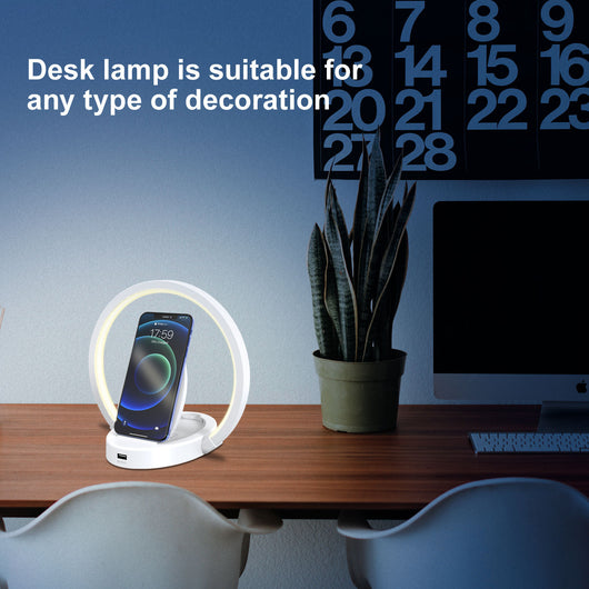 Lámpara Nocturna Inteligente con Altavoz Bluetooth, Cargador Inalámbrico 10W y Soporte para Teléfono - Image 11