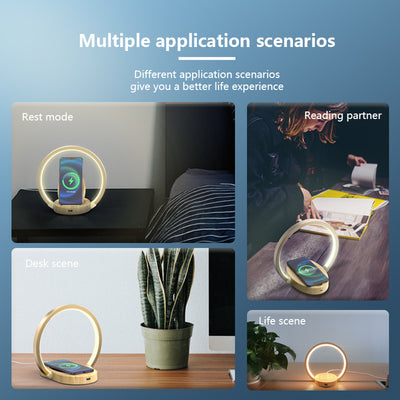 Lámpara Nocturna Inteligente con Altavoz Bluetooth, Cargador Inalámbrico 10W y Soporte para Teléfono - Image 14