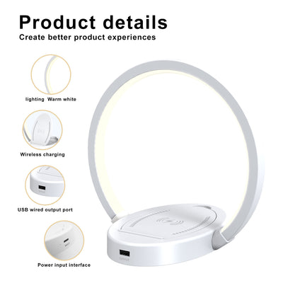 Lámpara Nocturna Inteligente con Altavoz Bluetooth, Cargador Inalámbrico 10W y Soporte para Teléfono - Image 21