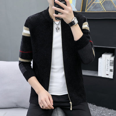 Cardigan de Punto Casual para Hombre en Terciopelo Visón Trendy - Image 9