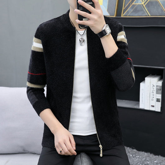Cardigan de Punto Casual para Hombre en Terciopelo Visón Trendy - Image 9