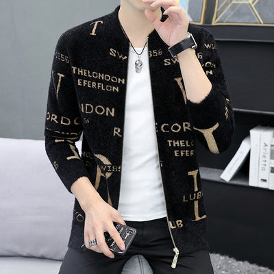 Cardigan de Punto Casual para Hombre en Terciopelo Visón Trendy - Image 11