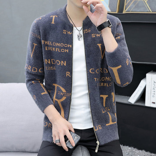 Cardigan de Punto Casual para Hombre en Terciopelo Visón Trendy - Image 12