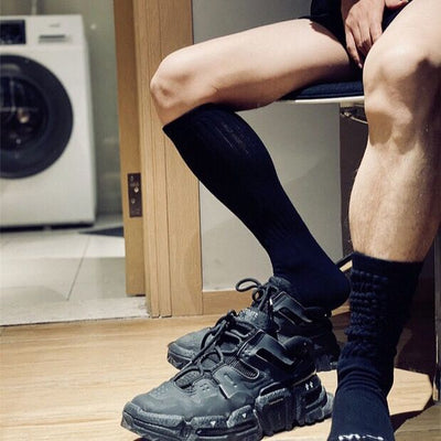 Calcetines Largos Deportivos de Algodón Terry Transpirable para Hombre - Image 18