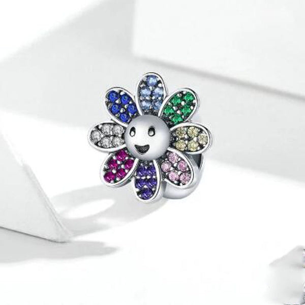 Pulsera de Plata Esterlina 925 con Cuentas de Flores