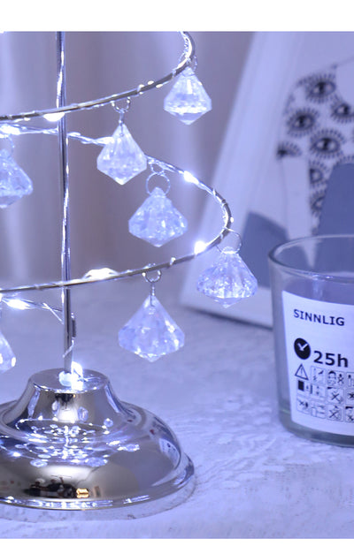 Lámpara de Noche LED Recargable con Cristal Diamante - Luz Ambiental Decorativa - Image 8