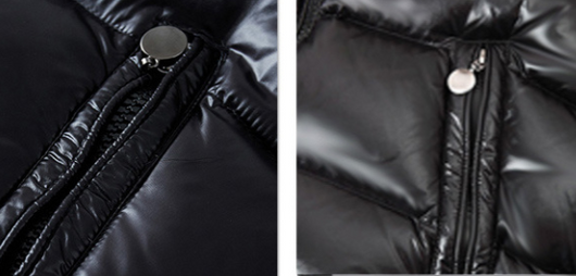 Chaqueta Acolchada Negra Brillante para Parejas - Image 7