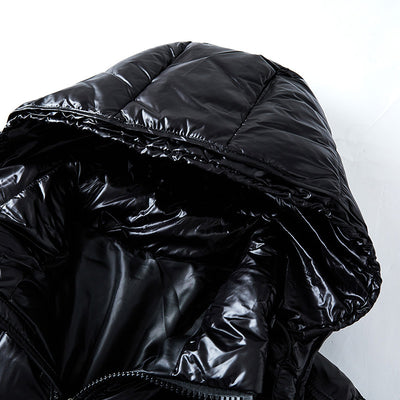 Chaqueta Acolchada Negra Brillante para Parejas - Image 9