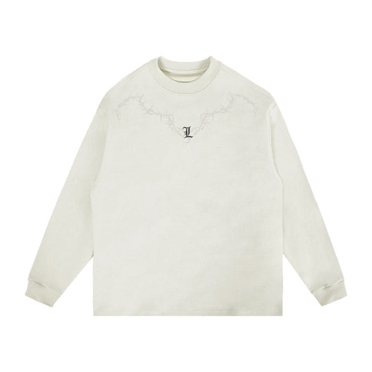 Playera Manga Larga Cuello Redondo con Bordado Gótico para Hombre - Image 16