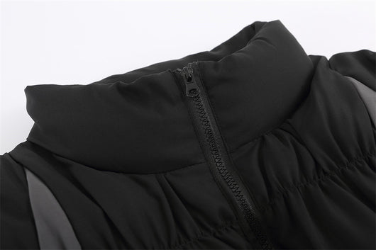 Abrigo Tipo Pan con Cuello Alzado y Costuras Plisadas en Contraste de Rayas para Hombre - Image 29