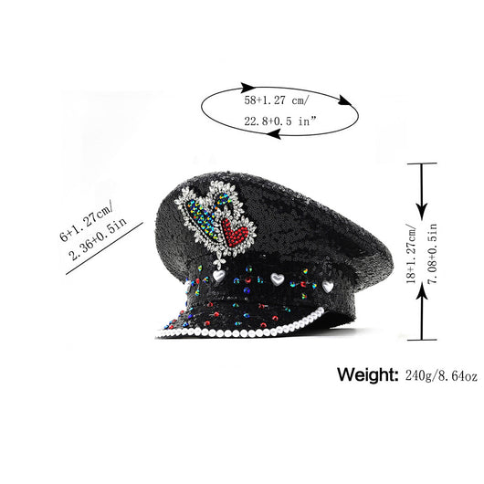 Gorra de Ala Ancha con Lentejuelas - Visor Diamond para Escenario y Presentaciones - Image 18